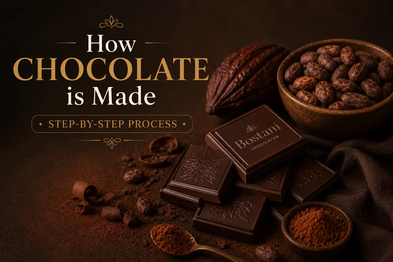 How chocolate is made step by step from cacao bean to premium handcrafted chocolate bar