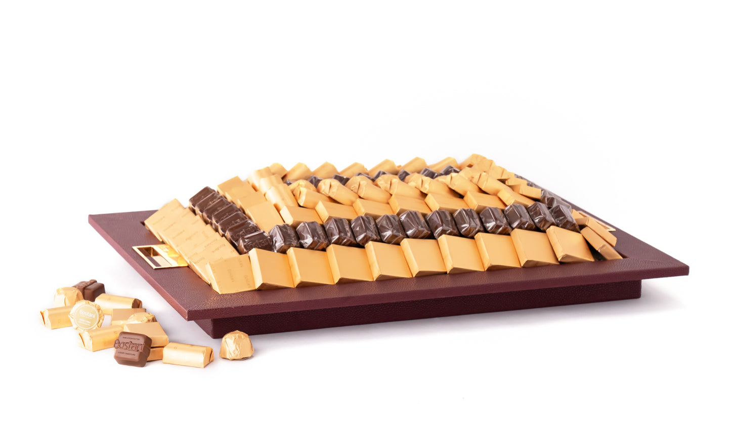 Rectangle Leathered Tray Maroon (Medium)