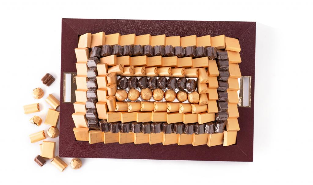 Rectangle Leathered Tray Maroon (Medium)