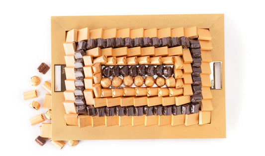 Rectangle Leathered Tray Gold (Medium)