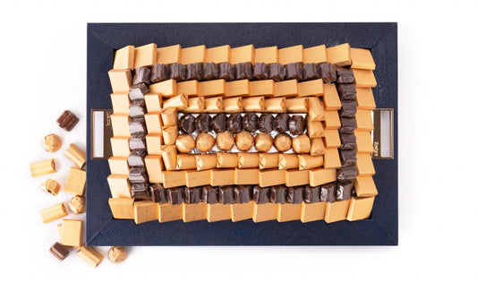 Rectangle Leathered Tray Dark Blue (Medium)