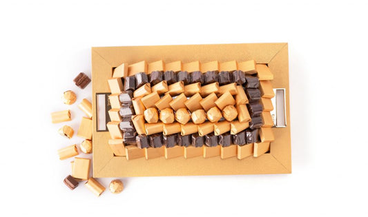 Rectangle Leathered Tray Gold (Small)