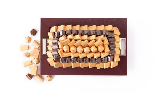 Rectangle Leathered Tray Maroon (Small)