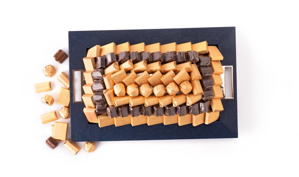 Rectangle Leathered Tray Dark Blue (Small)