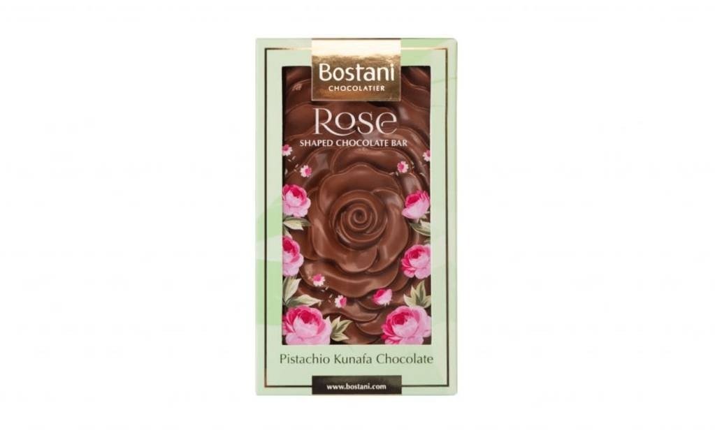 Pistachio Kunafa Chocolate Bar Large - Rose Shape with Roasted Kunafa & Pistachio by Bostani PakistanPistachio Kunafa Chocolate Bar Large - Rose Shape with Roasted Kunafa & Pistachio by Bostani Pakistan
