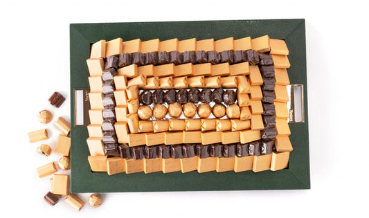 Rectangle Leathered Tray Dark Green (Medium)